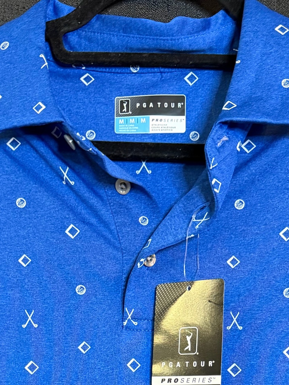 PGATour Men’s Blue Printed Polo Shirt - Picture 2 of 4
